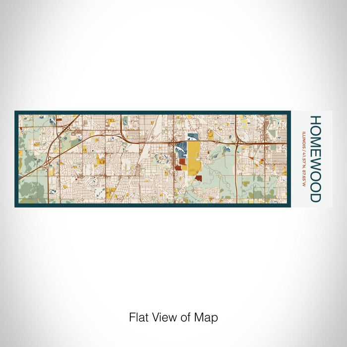 Rendered View of Homewood Illinois Map on 10oz Stainless Steel Insulated Cup in Woodblock with Sliding Lid