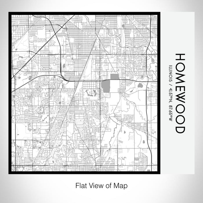 Rendered View of Homewood Illinois Map on 17oz Stainless Steel Insulated Tumbler in Classic Map Style