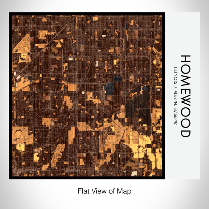 Rendered View of Homewood Illinois Map on 17oz Stainless Steel Insulated Tumbler in Ember Map Style