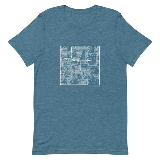 Homewood Illinois  Map Unisex T-Shirt with City inscription in Heather Teal