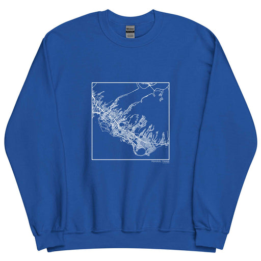 Honolulu Hawaii  Map Unisex Crewneck Sweater with City inscription in Royal Blue