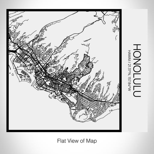 Rendered View of Honolulu Hawaii Map on 17oz Stainless Steel Insulated Tumbler in Matte White with Tactile Lines