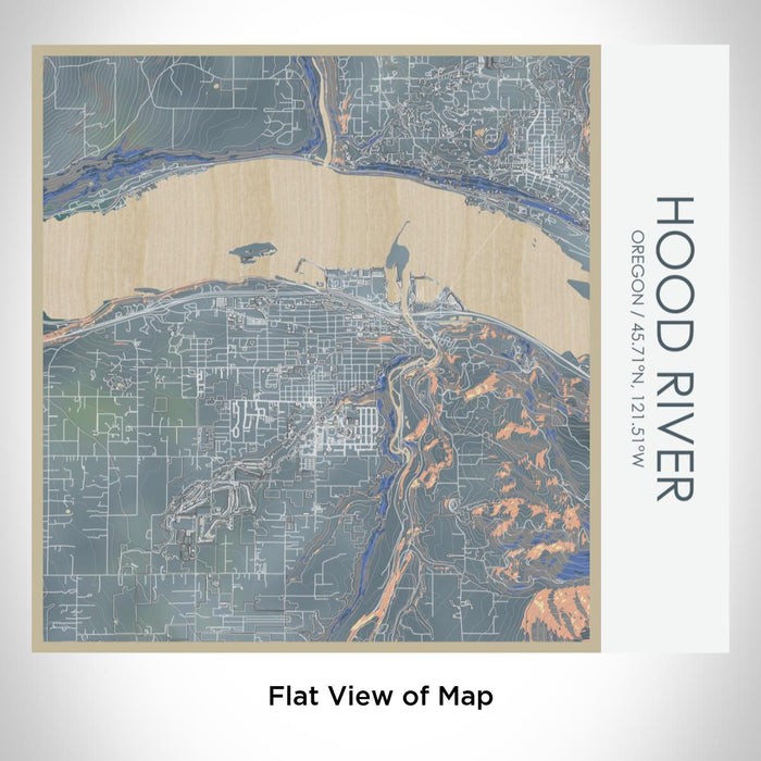 Rendered View of Hood River Oregon Map on 17oz Stainless Steel Insulated Tumbler in Afternoon Map Style