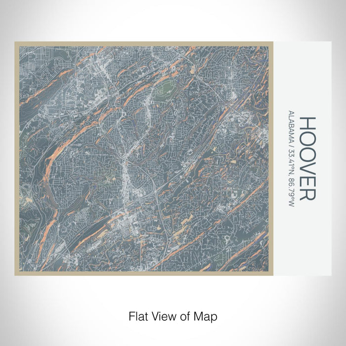 Rendered View of Hoover Alabama Map on 20oz Stainless Steel Insulated Bottle with Bamboo Top with printed afternoon style map