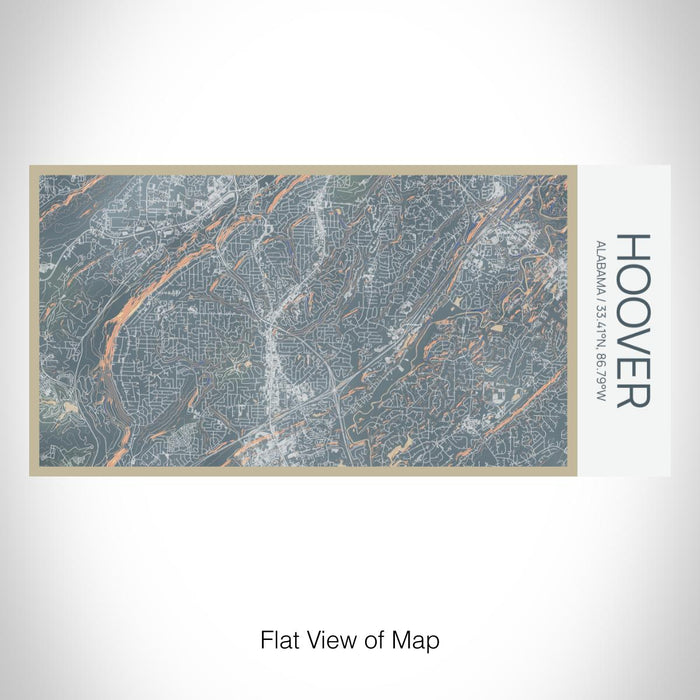 Rendered View of Hoover Alabama Map on 17oz Stainless Steel Insulated Bottle with printed afternoon style map
