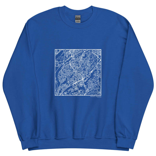 Hoover Alabama  Map Unisex Crewneck Sweater with City inscription in Royal Blue