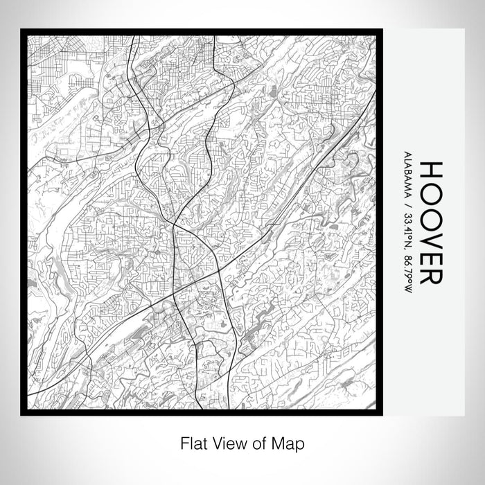 Rendered View of Hoover Alabama Map on 17oz Stainless Steel Insulated Tumbler in Classic Map Style