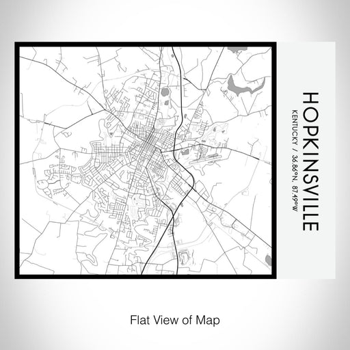 Rendered View of Hopkinsville Kentucky Map on 20oz Stainless Steel Insulated Bottle with Bamboo Top with printed classic style map