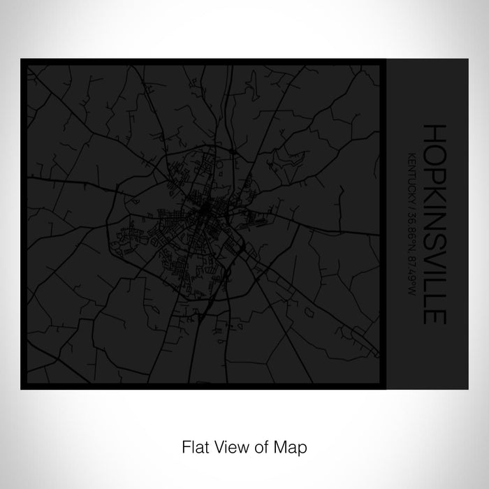 Rendered View of Hopkinsville Kentucky Map on 20oz Stainless Steel Insulated Bottle with Bamboo Top in Matte Black with printed Tactile Lines Map in Black