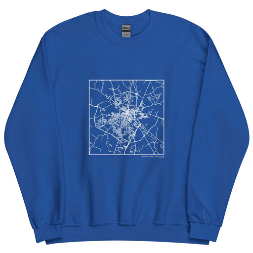 Hopkinsville Kentucky  Map Unisex Crewneck Sweater with City inscription in Royal Blue