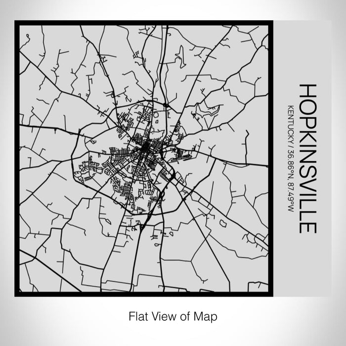Rendered View of Hopkinsville Kentucky Map on 17oz Stainless Steel Insulated Tumbler in Tactile Lines with Succulent in Background