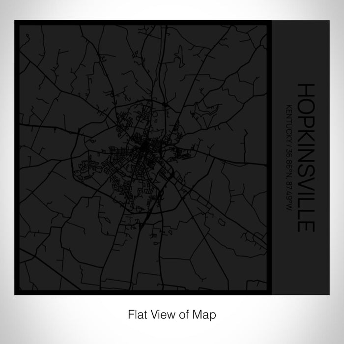 Rendered View of Hopkinsville Kentucky Map on 17oz Stainless Steel Insulated Tumbler in Matte Black with Tactile Lines