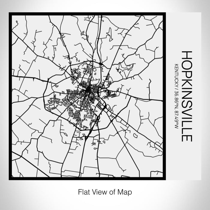 Rendered View of Hopkinsville Kentucky Map on 17oz Stainless Steel Insulated Tumbler in Matte White with Tactile Lines