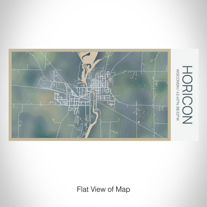 Rendered View of Horicon Wisconsin Map on 17oz Stainless Steel Insulated Bottle with printed afternoon style map