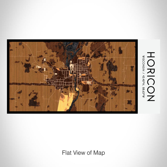 Rendered View of Horicon Wisconsin Map on 17oz Stainless Steel Insulated Bottle with printed ember style map