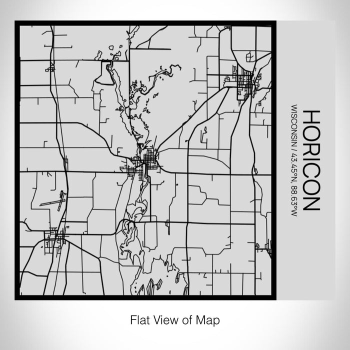 Rendered View of Horicon Wisconsin Map on 17oz Stainless Steel Insulated Tumbler in Tactile Lines with Succulent in Background