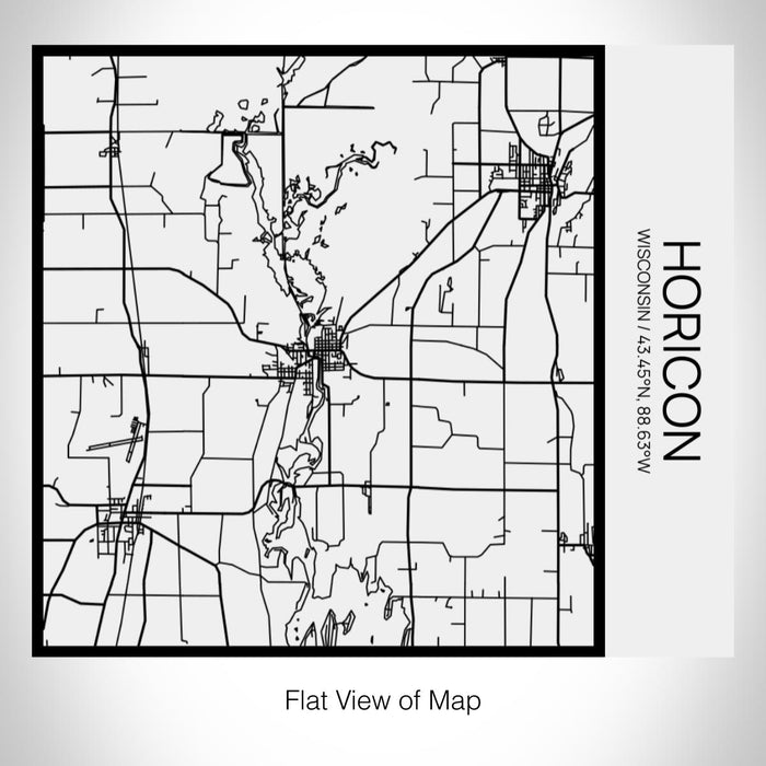 Rendered View of Horicon Wisconsin Map on 17oz Stainless Steel Insulated Tumbler in Matte White with Tactile Lines