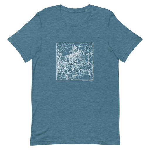 Hot Springs Arkansas  Map Unisex T-Shirt with City inscription in Heather Teal
