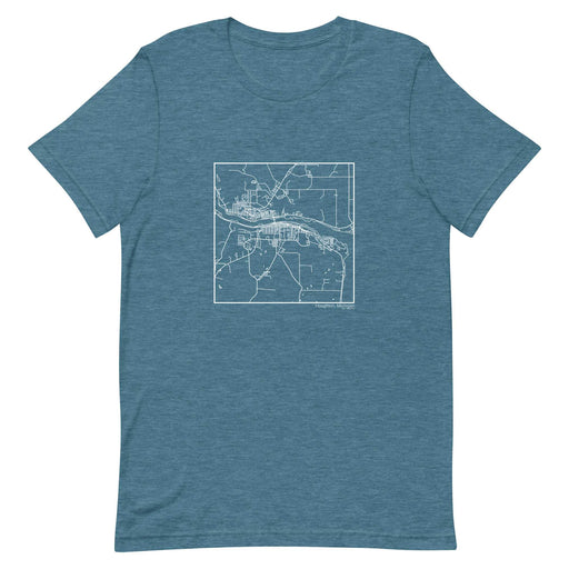 Houghton Michigan  Map Unisex T-Shirt with City inscription in Heather Teal