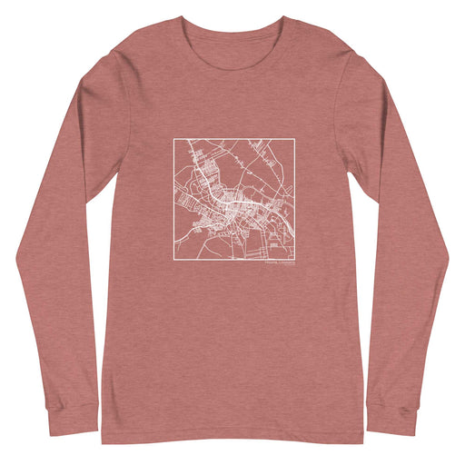 Houma Louisiana  Map Unisex Long-Sleeve T-shirt with City inscription in Heather Mauve
