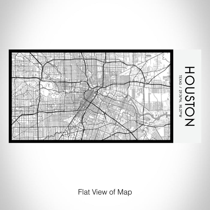 Rendered View of Houston Texas Map on 17oz Stainless Steel Insulated Bottle with printed classic style map