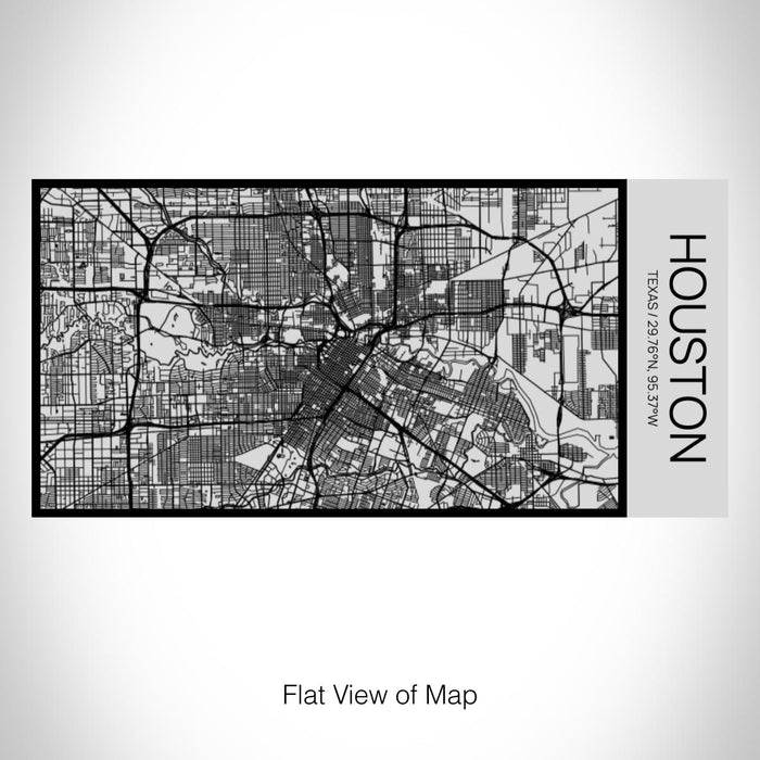 Rendered View of Houston Texas Map on 17oz Stainless Steel Insulated Cola Bottle in Stainless