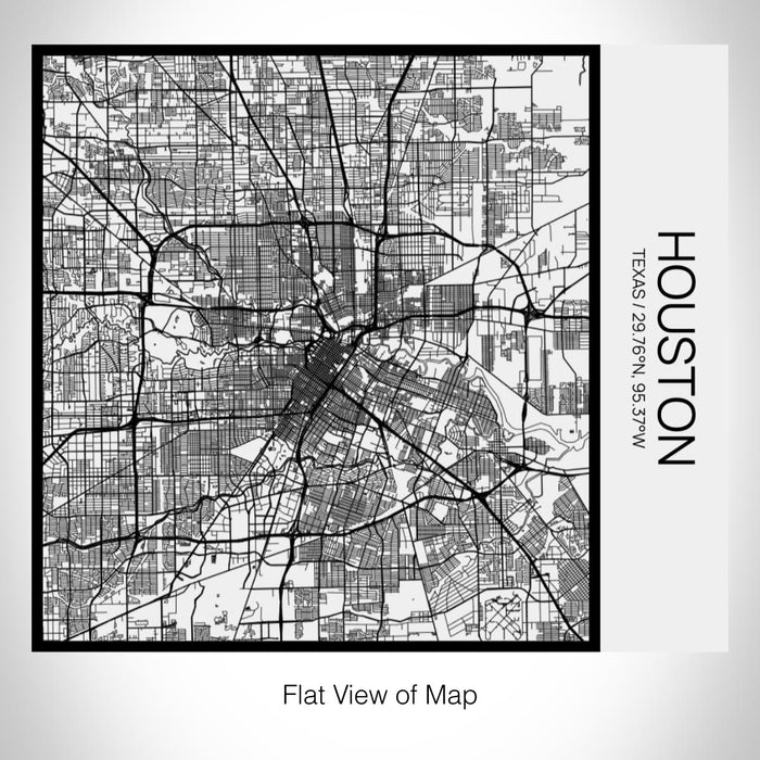 Rendered View of Houston Texas Map on 17oz Stainless Steel Insulated Tumbler in Matte White with Tactile Lines