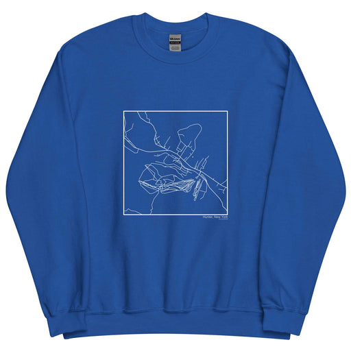 Hunter New York  Map Unisex Crewneck Sweater with City inscription in Royal Blue