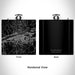 Rendered View of Huntington West Virginia Map Engraving on 6oz Stainless Steel Flask in Black