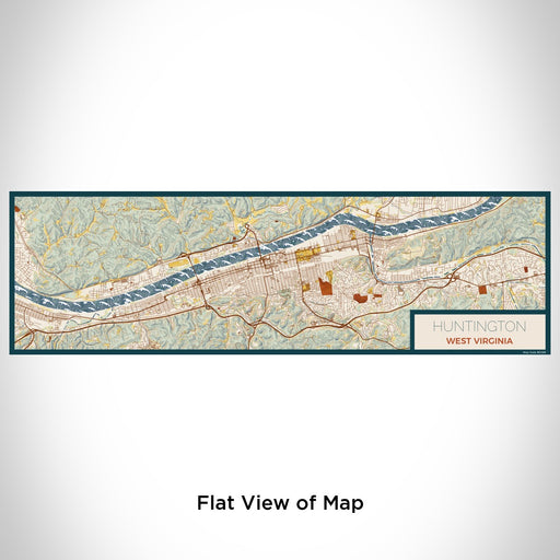 Flat View of Map Custom Huntington West Virginia Map Enamel Mug in Woodblock