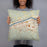Person holding 18x18 Custom Huntington West Virginia Map Throw Pillow in Woodblock