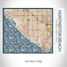 Rendered View of Huntington Beach California Map on 20oz Stainless Steel Insulated Bottle with Bamboo Top with printed woodblock style map