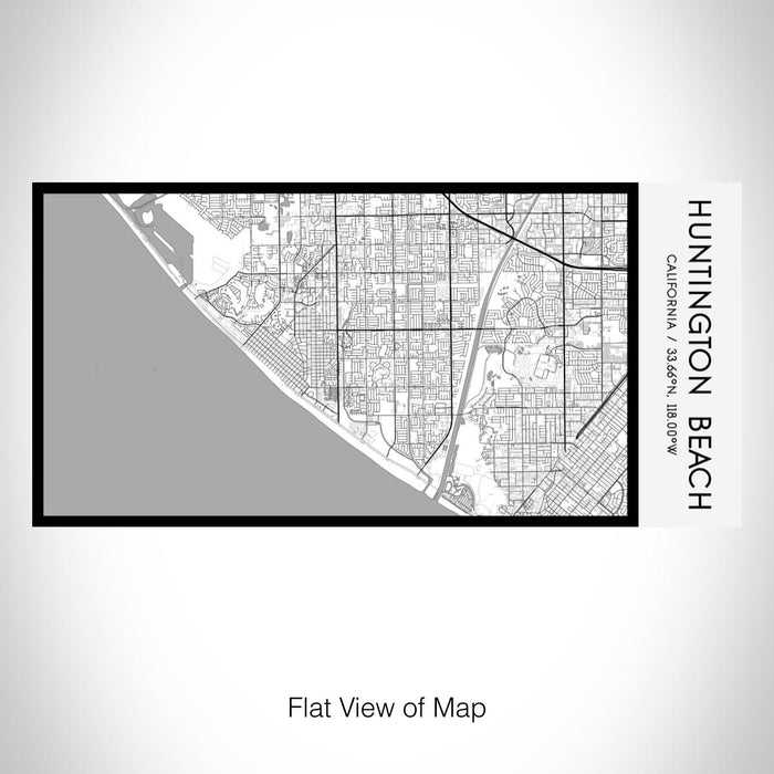 Rendered View of Huntington Beach California Map on 17oz Stainless Steel Insulated Bottle with printed classic style map