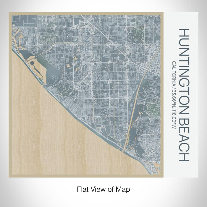 Rendered View of Huntington Beach California Map on 17oz Stainless Steel Insulated Tumbler in Afternoon Map Style