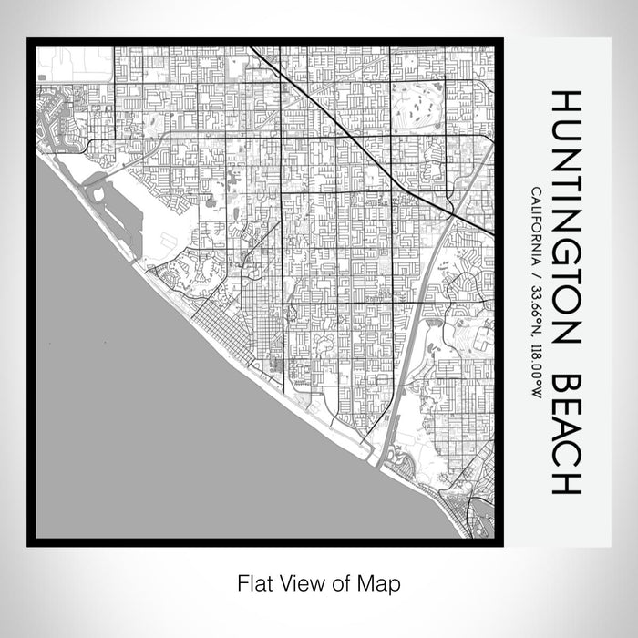 Rendered View of Huntington Beach California Map on 17oz Stainless Steel Insulated Tumbler in Classic Map Style