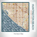Rendered View of Huntington Beach California Map on 17oz Stainless Steel Insulated Tumbler in Woodblock Map Style