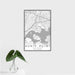 16x24 Hunts Point The Bronx Map Print Portrait Orientation in Classic Style With Tropical Plant Leaves in Water