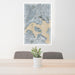 24x36 Hunts Point The Bronx Map Print Portrait Orientation in Afternoon Style Behind 2 Chairs Table and Potted Plant