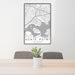 24x36 Hunts Point The Bronx Map Print Portrait Orientation in Classic Style Behind 2 Chairs Table and Potted Plant