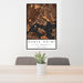 24x36 Hunts Point The Bronx Map Print Portrait Orientation in Ember Style Behind 2 Chairs Table and Potted Plant