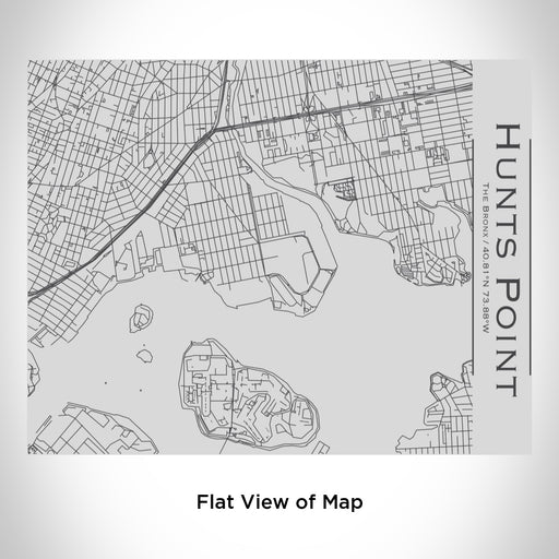 Rendered View of Hunts Point The Bronx Map Engraving on 20oz Stainless Steel Insulated Bottle with Bamboo Top