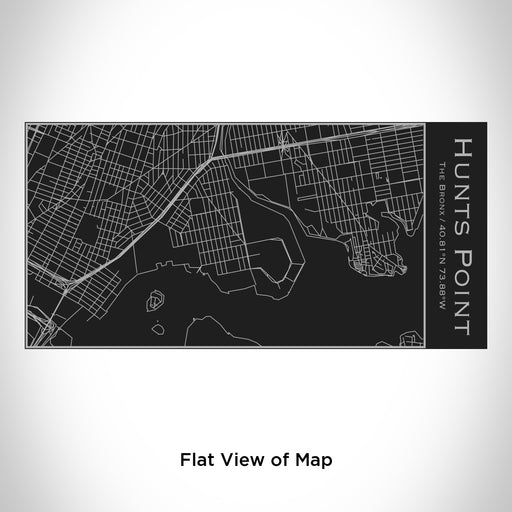 Rendered View of Hunts Point The Bronx Map Engraving on 17oz Stainless Steel Insulated Cola Bottle in Black