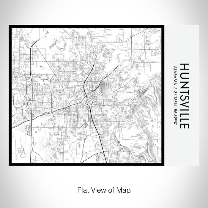 Rendered View of Huntsville Alabama Map on 20oz Stainless Steel Insulated Bottle with Bamboo Top with printed classic style map