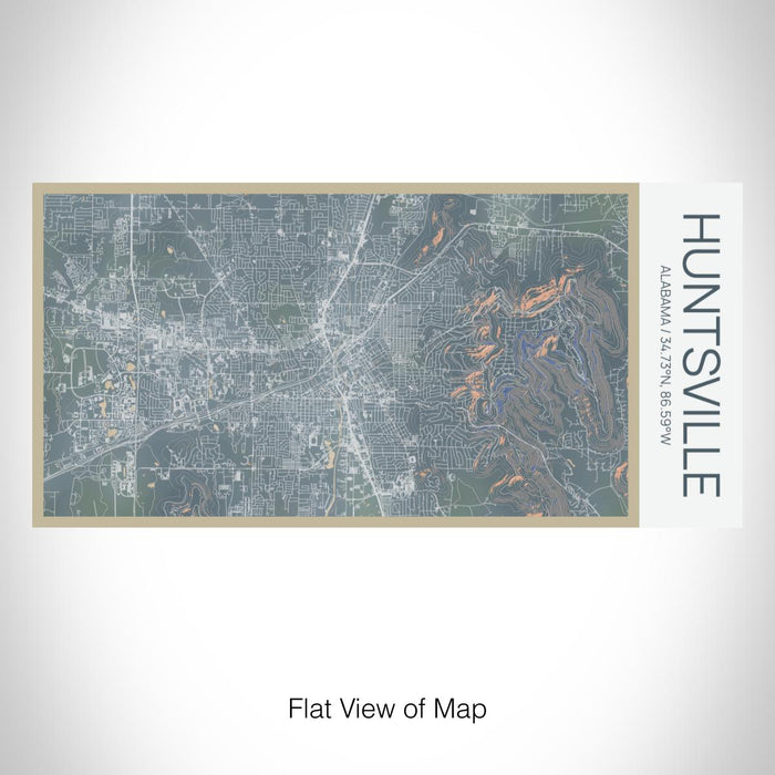 Rendered View of Huntsville Alabama Map on 17oz Stainless Steel Insulated Bottle with printed afternoon style map