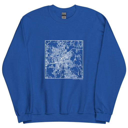 Huntsville Alabama  Map Unisex Crewneck Sweater with City inscription in Royal Blue