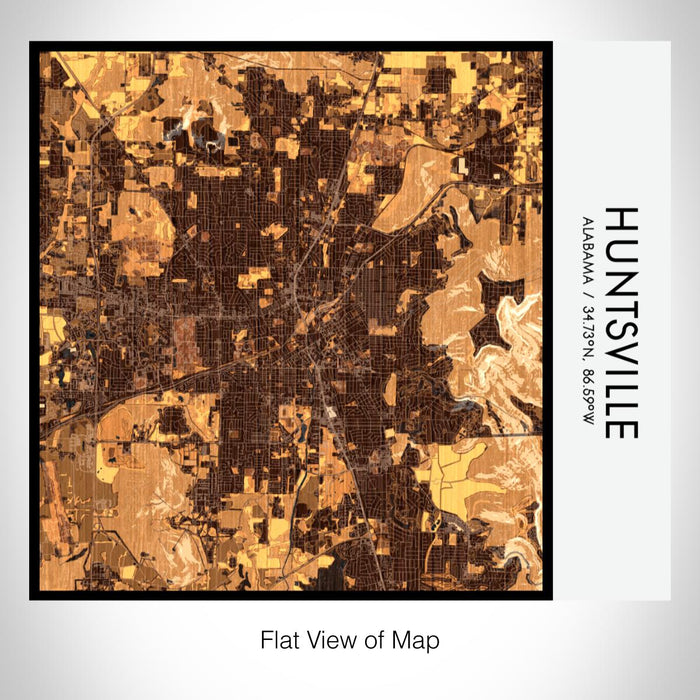 Rendered View of Huntsville Alabama Map on 17oz Stainless Steel Insulated Tumbler in Ember Map Style