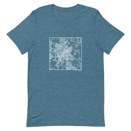 Huntsville Alabama  Map Unisex T-Shirt with City inscription in Heather Teal