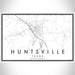 Huntsville Texas Map Print Landscape Orientation in Classic Style With Shaded Background