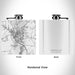 Rendered View of Huntsville Texas Map Engraving on 6oz Stainless Steel Flask in White