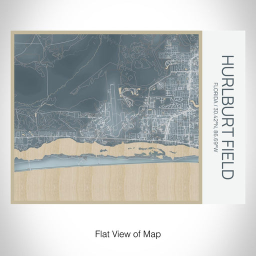 Rendered View of Hurlburt Field Florida Map on 20oz Stainless Steel Insulated Bottle with Bamboo Top with printed afternoon style map
